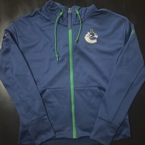 Fanatics Vancouver Canucks Blue and Green Authentic Pro Jacket size S